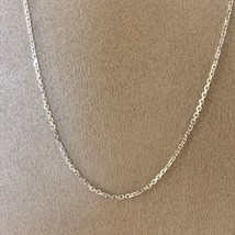Unisex Necklace 14k White Gold Cable Chain 19.29 inch Width 1.10 mm - £138.76 GBP
