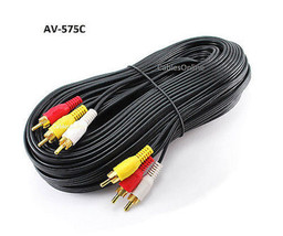 75Ft 3-Rca Composite Male To Male Audio/Video Cable - Av-575 - £25.05 GBP