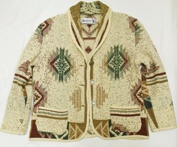 Kokopelli Women&#39;s Vintage Blazer Jacket Southwestern Design Cotton Tapestry M - £35.27 GBP