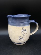 Corbett Large Pottery 7” Pitcher Hand Painted Geese Signed Vintage - $24.74