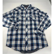 Tony Hawk Shirt Mens Extra Large Blue Black Gray Plaid 100% Cotton Butto... - £10.38 GBP