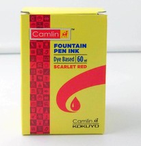 2 Camel Fountain Pen Ink SCARLET RED Bottles 60 ml 2 oz Camlin 2 qty  Ne... - £8.51 GBP