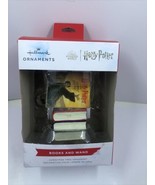 Harry Potter Hallmark Christmas Ornament Books and Wand NEW Wizarding World - £7.84 GBP