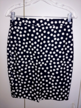 J. Crew &quot;The Pencil Skirt&quot; Ladies NAVY/WHITE POLKA-DOT SKIRT-00-NWOT-CUTE - £25.16 GBP