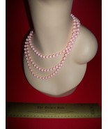 Women Necklace Pastel Pink Long Strand Bead Costume Jewelry Fashion Trea... - £7.44 GBP