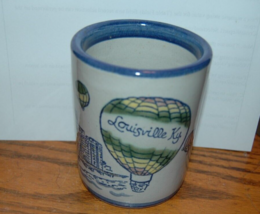 Vintage 1984 Louisville Stoneware KY Derby Mug Hot Air Balloon Julip Cup - £39.10 GBP