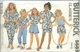 Butterick Sewing Pattern 5685 Girls Skirt Top Shirt Pants Shorts Size 7 ... - $9.99