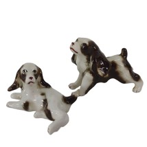 Vintage 2 Black White Springer Spaniel Dog Miniature Porcelain Figurines... - £14.97 GBP