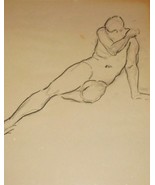 1993 SIGNED HANK WERNER NUDE MAN POSE #1 CHARCOAL ART - €153,64 EUR