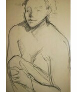 1993 SIGNED HANK WERNER NUDE MAN POSE #2 CHARCOAL ART - €249,60 EUR