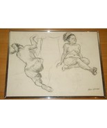 1993 SIGNED HANK WERNER NUDE WOMAN CHARCOAL ART DRAWING - £289.19 GBP