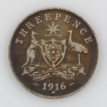 1916-M Australia Threepence, Ottime Condizioni Argento Moneta Km #24 - $46.77