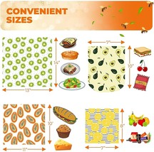 Reusable Beeswax Food Wrap for Food Set of 5 Organic Bees Wax Wraps for Bread... - £14.14 GBP
