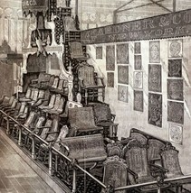 Perforated Veneer Seat 1876 Worlds Fair Centennial Expo Victorian Woodcu... - £54.72 GBP