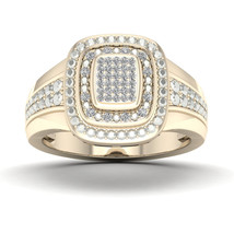 10K Yellow Gold 1/10ct TDW Halo Diamond Engagement Ring - £376.90 GBP