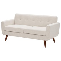 Modern Mid-Century Beige Cotton Polyester Upholstered Sofa Loveseat - $578.49