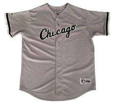 Vintage Chicago White Sox Majestic Jersey away 2XL Spellout Grey  - $634.02 MXN
