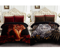 Black Tiger2 Ply Thick Heavy Winter Warm Soft Mink King Size Blanket - £110.70 GBP