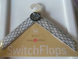 Lindsay Phillips SwitchFlops Straps "EVAN" Black &amp; White Size 7/8 - $16.99