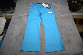 Dickies Pants Womens L Blue Cargo Flare Medical Uniform Scrub Pull On Bo... - $25.72
