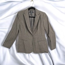 Style &amp; Co. Blazer Jacket Woman Size 6 Petite Brown Pinstripes Career We... - £11.52 GBP