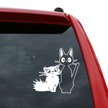 Studio Ghibli / Jiji and Lily Vinyl Decal | Color: White | 5&quot; tall - $4.99