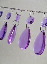 20Pcs Purple Crystal Chandelier Lamp Prisms Part 1.5&#39;&#39; Glass Teardrop Pendant - $14.89