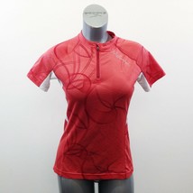 Salomon 1/4 Zip Up Cycling Jersey Women&#39;s Size Large Red Short Sleeve Po... - $7.92