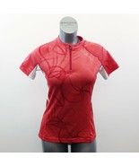 Salomon 1/4 Zip Up Cycling Jersey Women&#39;s Size Large Red Short Sleeve Po... - $149.65 MXN