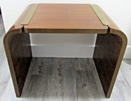 Mid-Century Modern Mahogany and Brass Waterfall End Table By Baker Furni... - £466.31 GBP