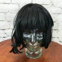 Womens OSFA Short Black Wig With Bangs Lob Bob Halloween Fashion Cosplay #8 - £7.76 GBP