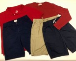 Lot of 5 Boys Uniform Shirts &amp; Shorts Sz 8 10 MEDIUM Cat &amp; Jack Levi&#39;s C... - $24.26