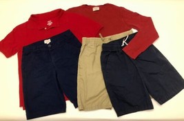 Lot of 5 Boys Uniform Shirts &amp; Shorts Sz 8 10 MEDIUM Cat &amp; Jack Levi&#39;s C... - £19.39 GBP