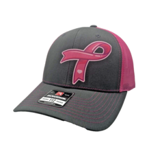 Pink Ribbon Snapback Trucker Hat RIchardson 112 Charcoal Pink - $15.88