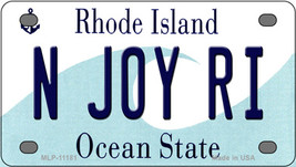 N Joy RI Rhode Island Novelty Mini Metal License Plate Tag - £11.95 GBP