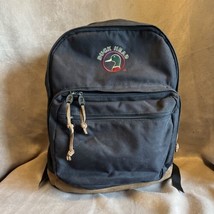 Vintage Duck Head Backpack Large 3 Zippers Bookbag Black Embroidered Logo - £19.39 GBP