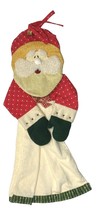 Santa Claus Kitchen Towel Hanging Christmas Holiday Decoration 21 Inch Long - $15.89