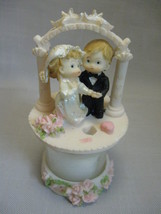 Little Bride &amp; Groom Standing At the Alter Candle Tea Light Precious Mom... - £7.95 GBP