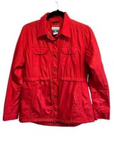 COLUMBIA Womens Jacket OMNI HEAT Red Snap Front Drawstring Waist Sz M - $19.19