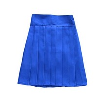 Girl&#39;s High Waist Pleated Mini Skirt Skater A-line Elastic Shorts Royal Blue,M - £15.57 GBP