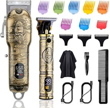 Soonsell Hair Clippers For Men T-Blade Trimmer Set, Man, Lcd Display(Gold). - $72.59