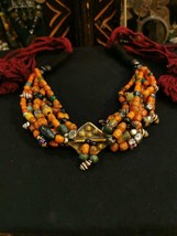 Antique Coral necklace, Natural Coral necklace,Ethnic coral jewelry, Unique Trib - £578.07 GBP