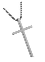 1:9 Bible Verse Stainless Steel Cross Pendant - $51.49