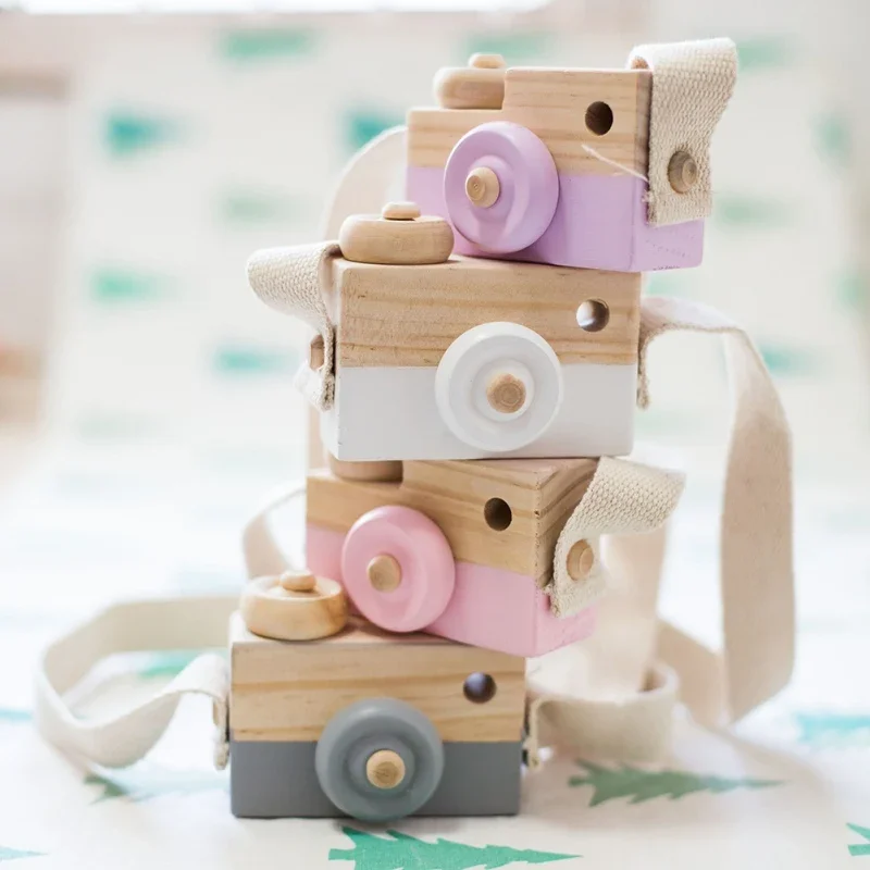 1PC Cute Baby Toys Mini Hanging Wooden Camera Photography Toys for Kids - £9.42 GBP