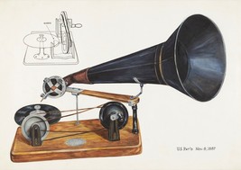 12357.Decoration POSTER.Room wall art.Home decor.Antique gramophone pain... - $23.97 CAD+