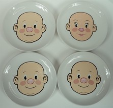 Fred and Friends Plays With His Food Lot Of 4 Funny Face 8.5” Boy &amp; Girl Plates - £15.57 GBP