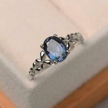 1.5Ct Oval CZ Blue 925 Sterling Silver Wedding Anniversary Valentines Gift Ring - $111.99