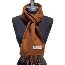 Men&#39;s 100% Cashmere Scarf Solid Coffee Brown Made In England Winter Wool Wrap #A - £7.50 GBP