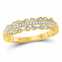 10kt Yellow Gold Womens Round Diamond Band Ring 1/10 Cttw - £153.35 GBP