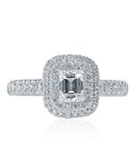 Classic 1.09 CT Emerald Cut Diamond Engagement Ring 18k White Gold Doubl... - $3,903.08 CAD